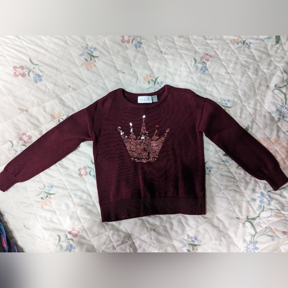 Children's Place Girls Maroon Sweater Size 5/6